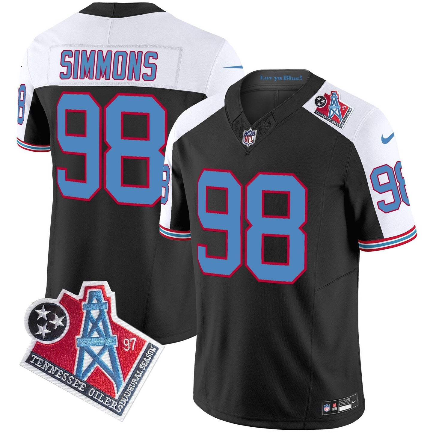 Titans 1997 Throwback Vapor Limited Jersey - All Stitched