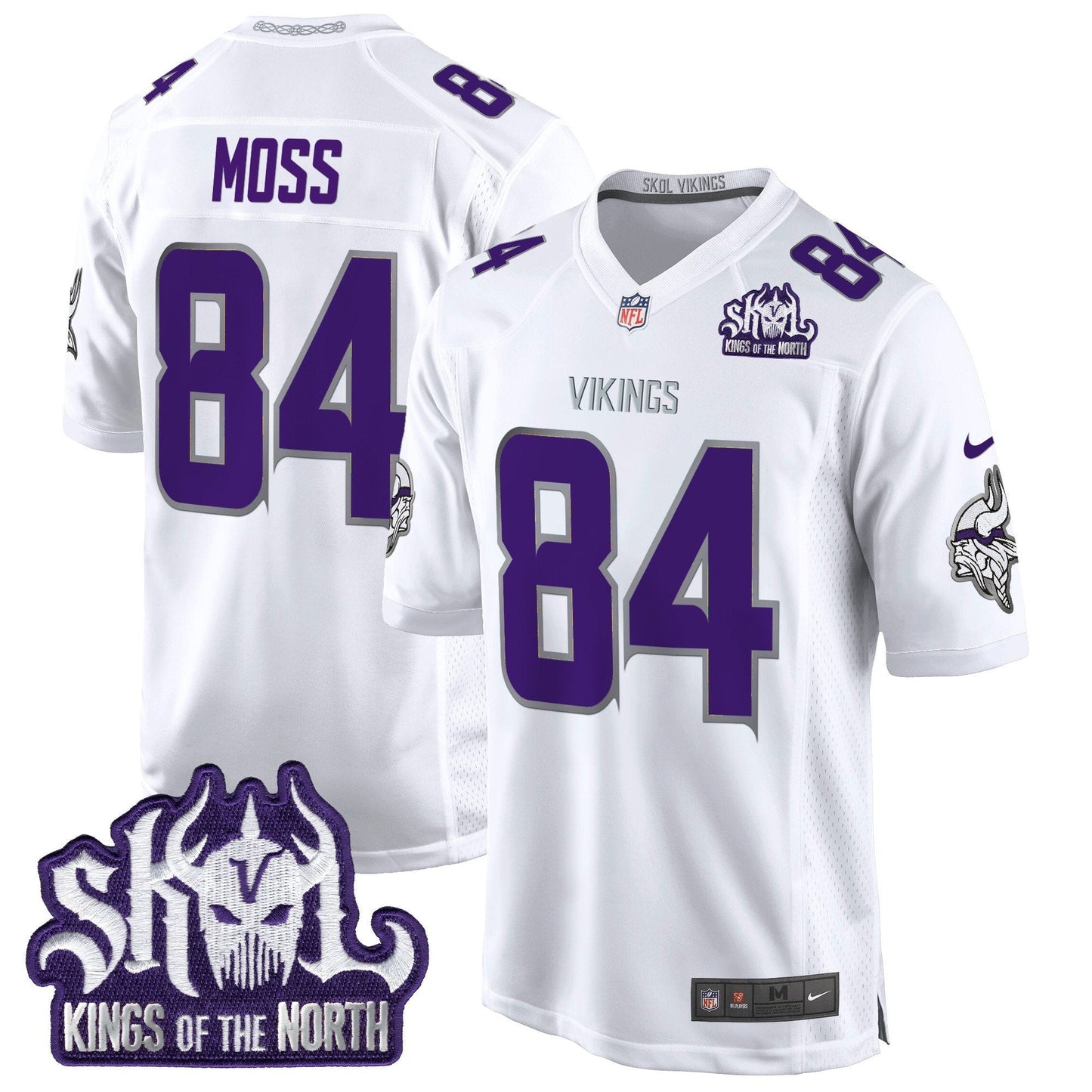Minnesota Vikings King Of The North Patch Throwback Game Jersey - All Stitched