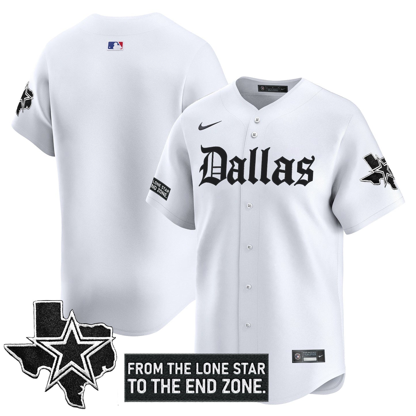 Dallas Cowboys 'Gothic Lone Star Edition' Vapor Baseball Jersey - All Stitched