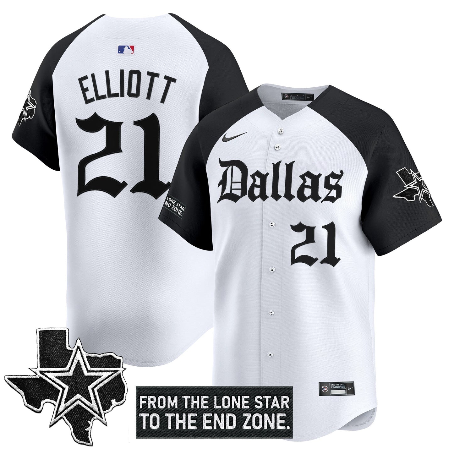 Dallas Cowboys 'Gothic Lone Star Edition' Vapor Baseball Jersey - All Stitched