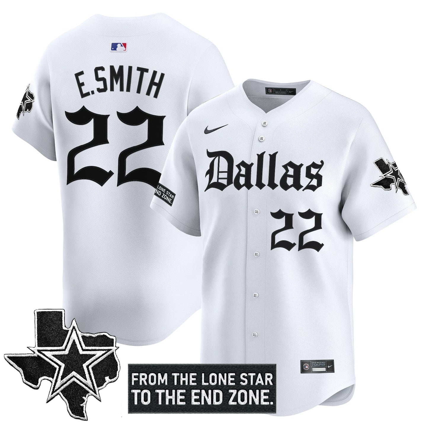 Dallas Cowboys 'Gothic Lone Star Edition' Vapor Baseball Jersey - All Stitched