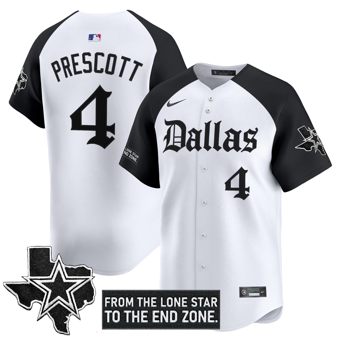 Dallas Cowboys 'Gothic Lone Star Edition' Vapor Baseball Jersey - All Stitched