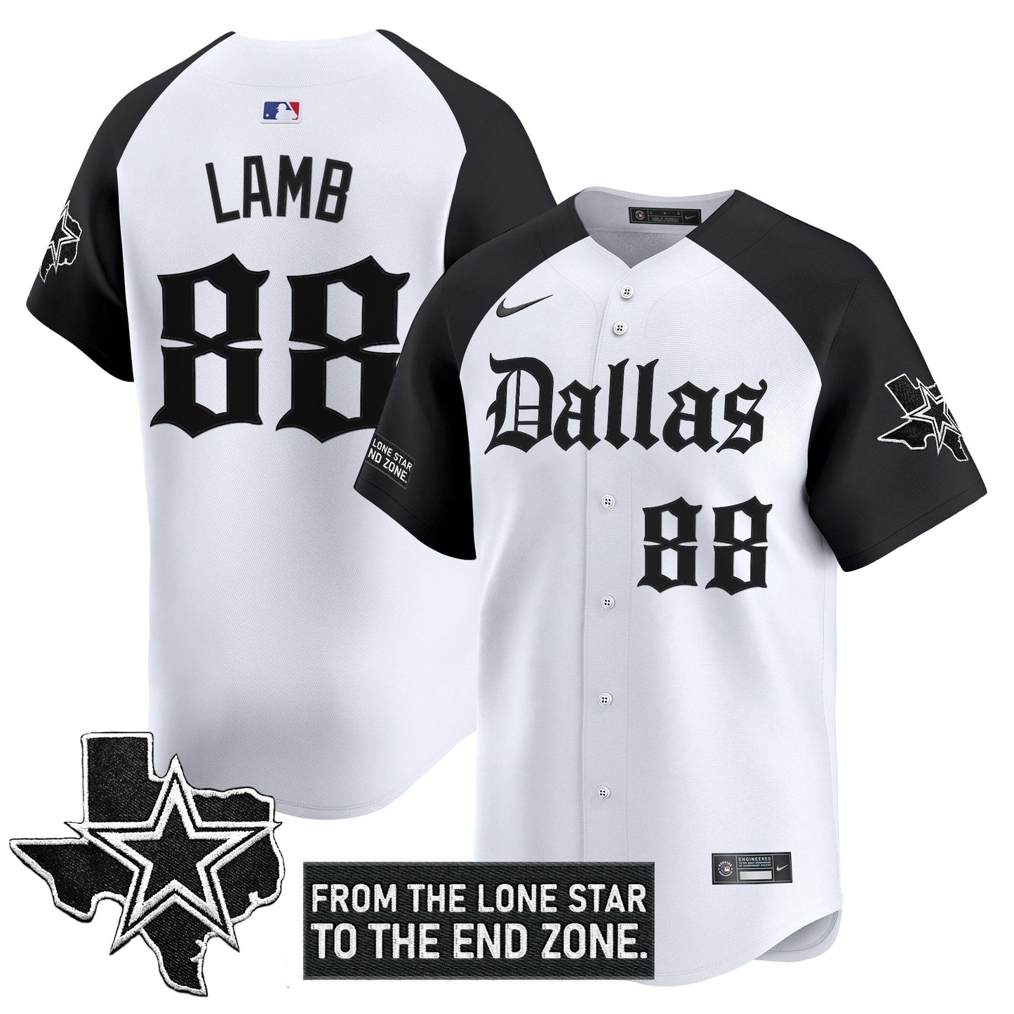 Dallas Cowboys 'Gothic Lone Star Edition' Vapor Baseball Jersey - All Stitched