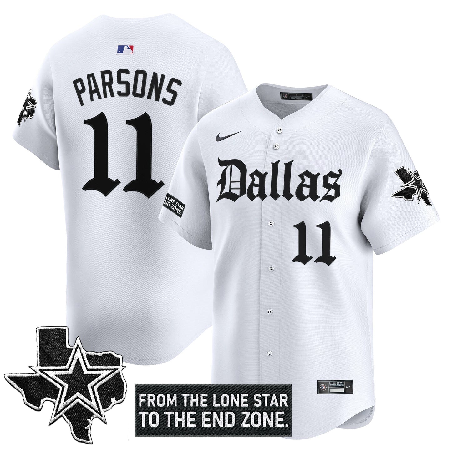 Dallas Cowboys 'Gothic Lone Star Edition' Vapor Baseball Jersey - All Stitched
