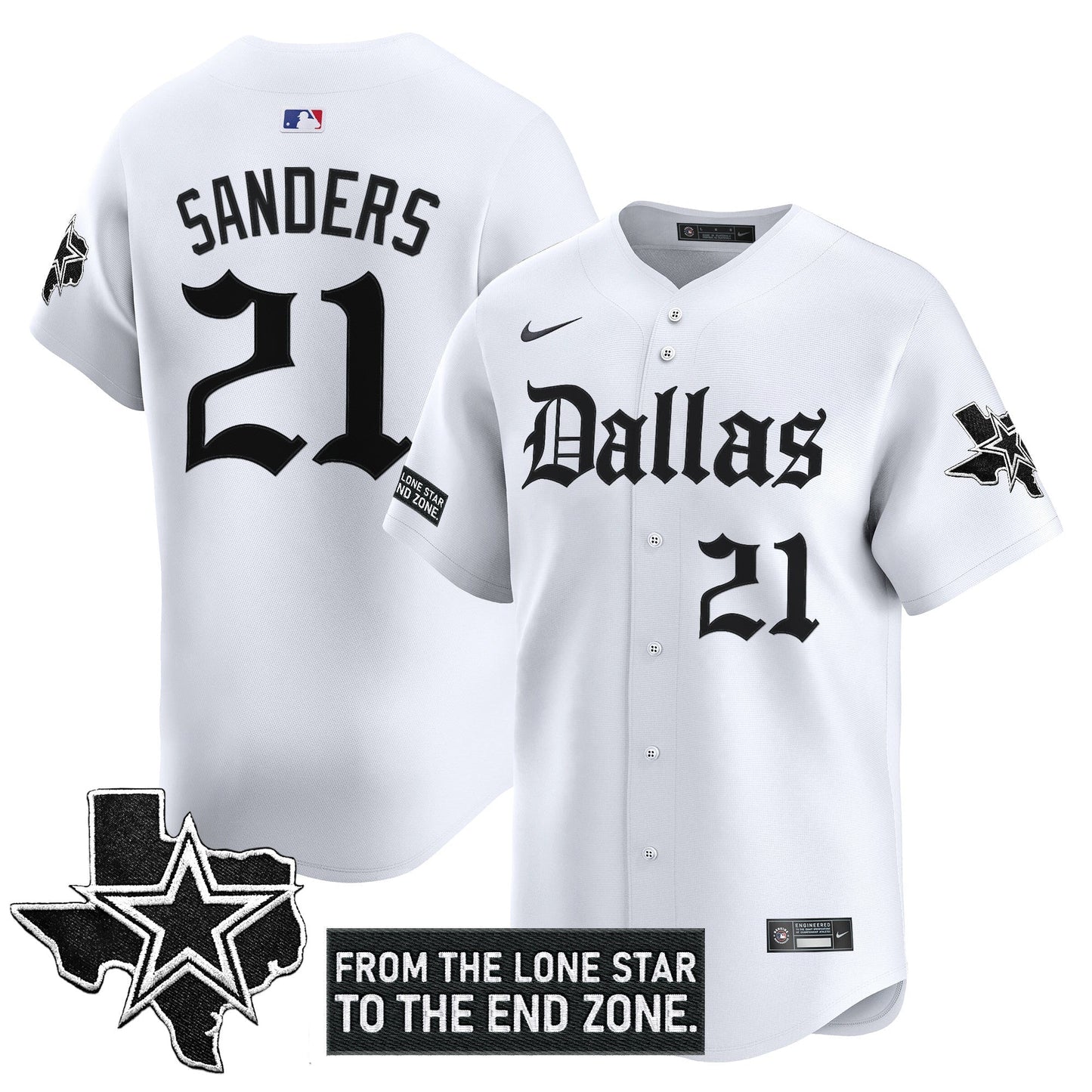 Dallas Cowboys 'Gothic Lone Star Edition' Vapor Baseball Jersey - All Stitched