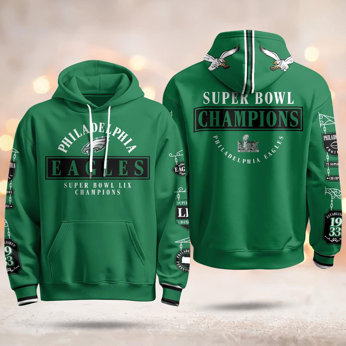 Philadelphia Eagles Super Bowl LIX Champions Hoodie - Printed