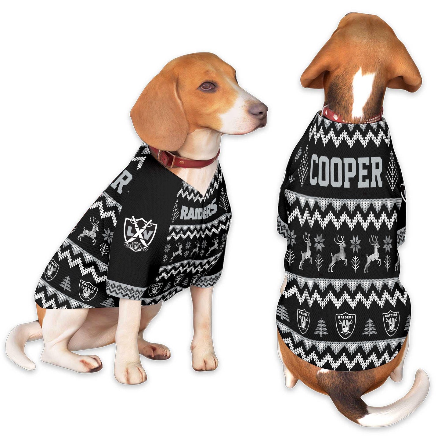 Las Vegas Raiders Family Holiday Ugly Sweater Pet Coat
