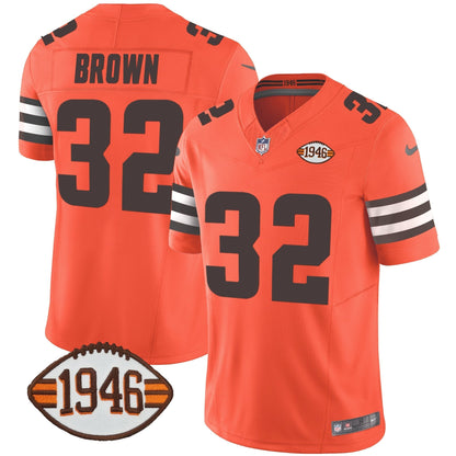 Browns 1946 75th Anniversary Patch Jersey - All Stitched