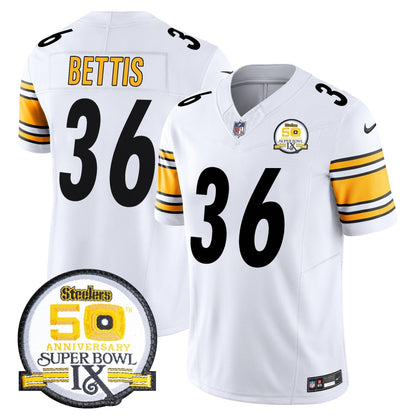 Steelers 50th Anniversary Of Super Bowl IX Patch Vapor Limited Jersey - All Stitched