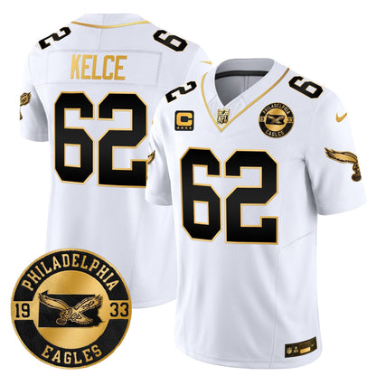 Philadelphia Eagles 2024 Throwback Gold Vapor Limited Jersey - Est. 1933 Patch - All Stitched
