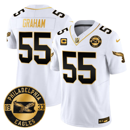 Philadelphia Eagles 2024 Throwback Gold Vapor Limited Jersey - Est. 1933 Patch - All Stitched