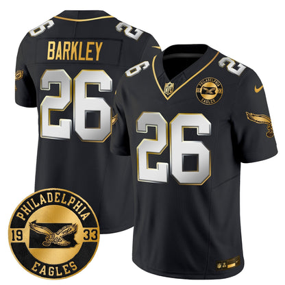 Philadelphia Eagles 2024 Throwback Gold Vapor Limited Jersey - Est. 1933 Patch - All Stitched