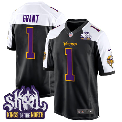 Minnesota Vikings King Of The North Patch Throwback Game Jersey - All Stitched