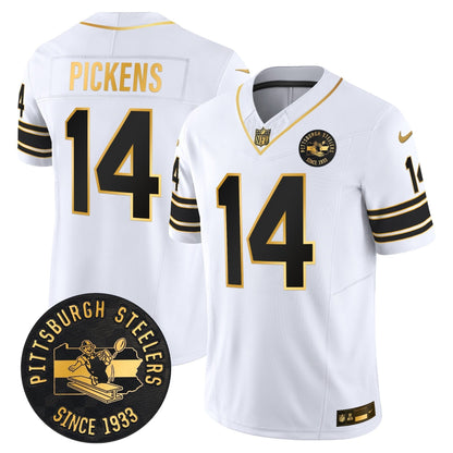 Pittsburgh Steelers Throwback 1933 Patch Gold Vapor Limited Jersey - All Stitched