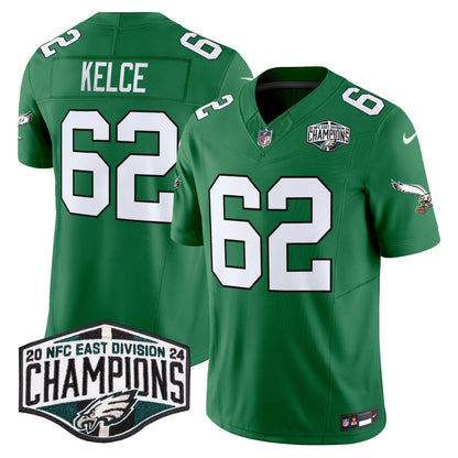 Philadelphia Eagles Kelly Green 2024 NFC East Division Champions Vapor Limited Jersey V2 - All Stitched