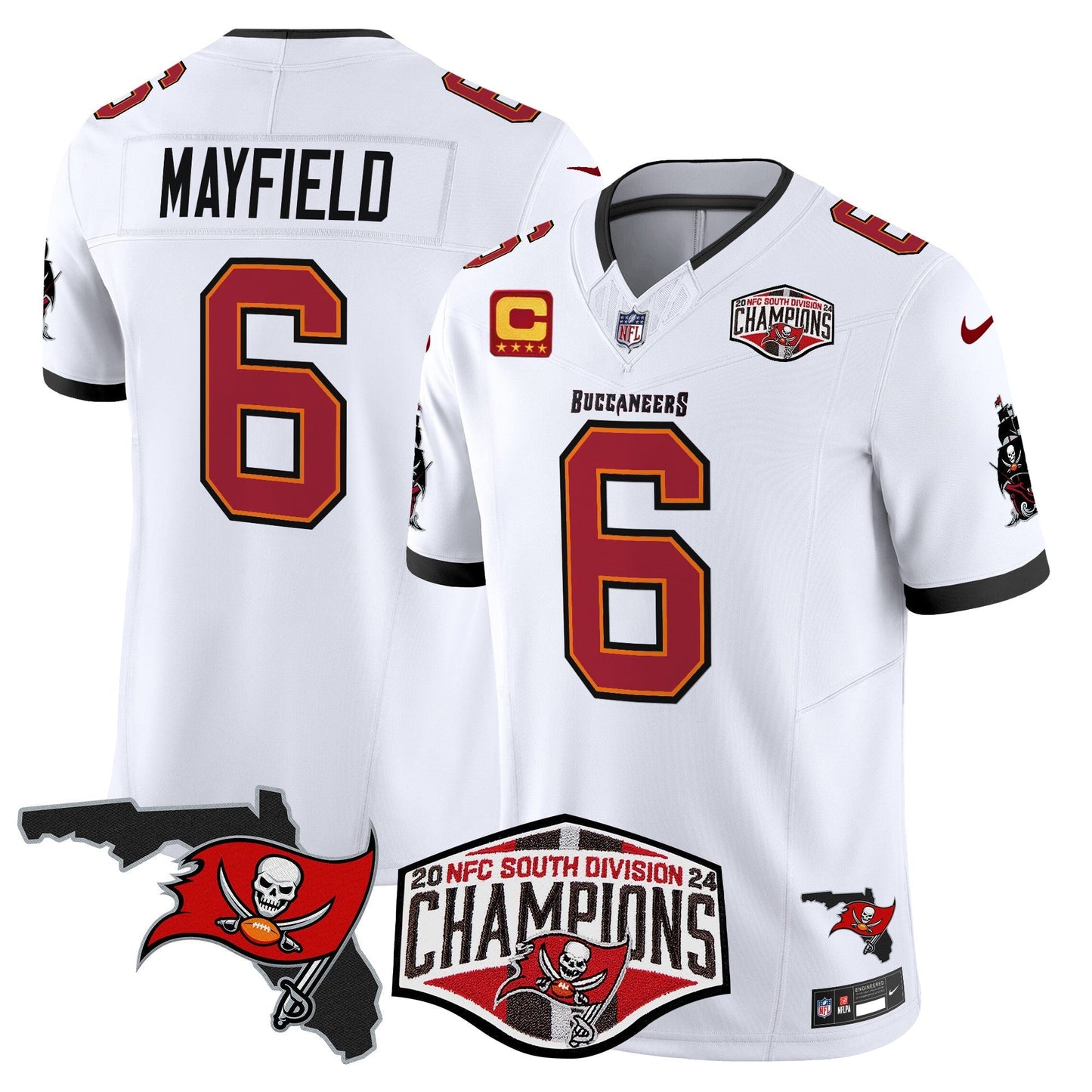 Buccaneers 2024 NFC South Division Champions Patch Vapor Limited Jersey - All Stitched