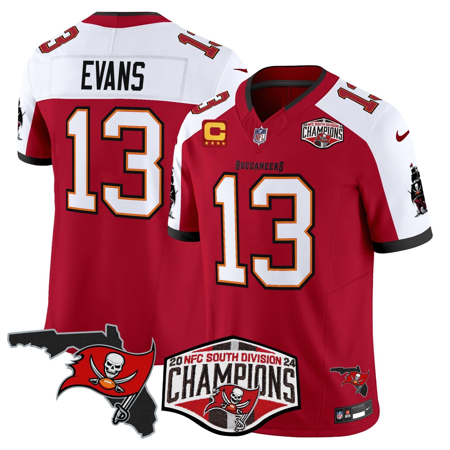 Buccaneers 2024 NFC South Division Champions Patch Vapor Limited Jersey - All Stitched