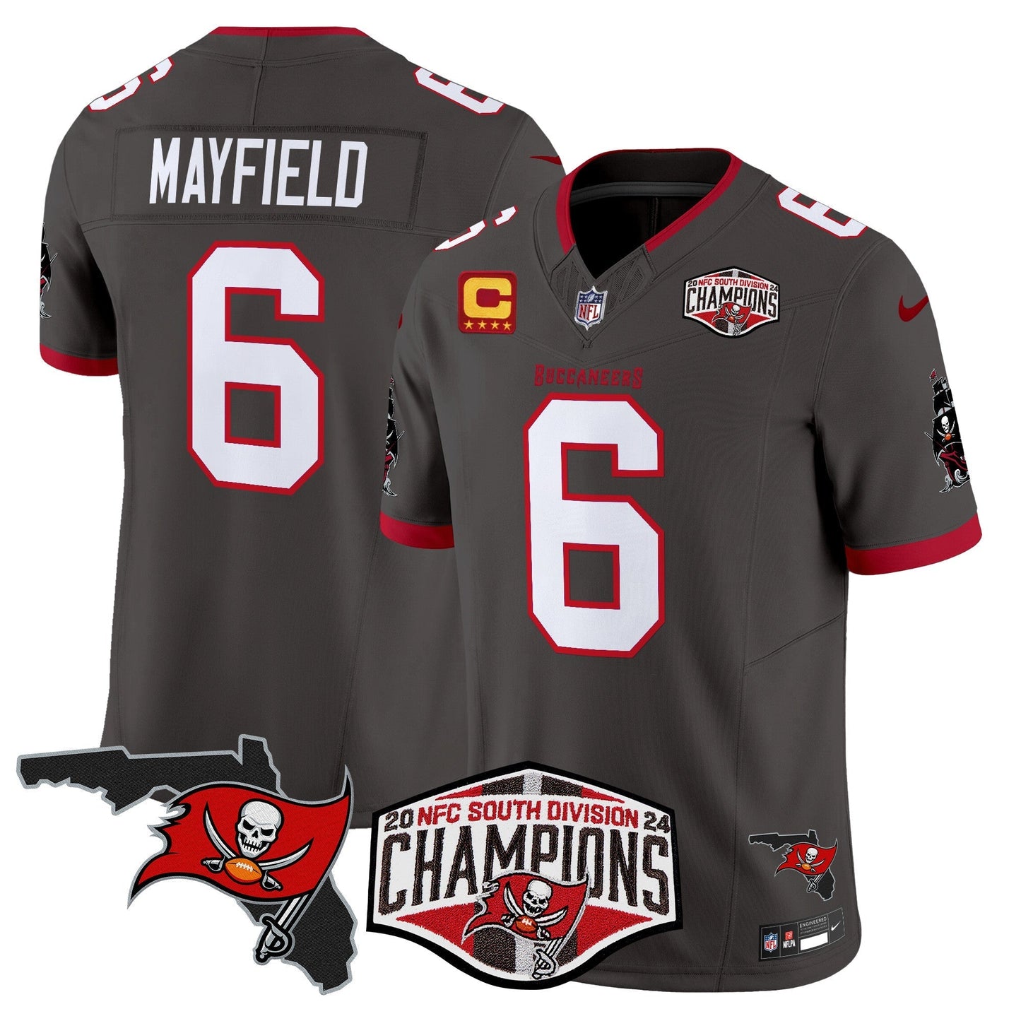 Buccaneers 2024 NFC South Division Champions Patch Vapor Limited Jersey - All Stitched