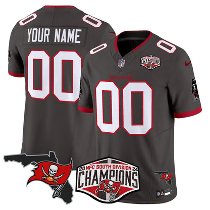 Buccaneers 2024 NFC South Division Champions Patch Vapor Limited Custom Jersey - All Stitched