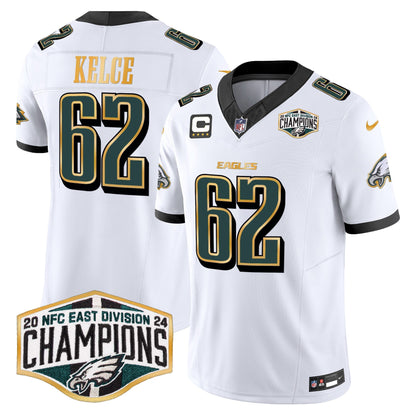 Eagles 2024 NFC East Division Champions Gold Trim Vapor Limited Jersey - All Stitched