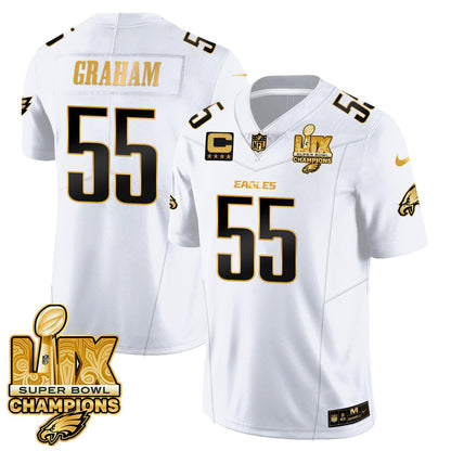Philadelphia Eagles Super Bowl LIX Champions Gold Vapor Limited Jersey - All Stitched
