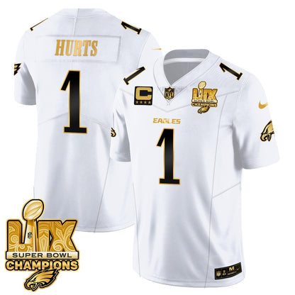 Philadelphia Eagles Super Bowl LIX Champions Gold Vapor Limited Jersey - All Stitched