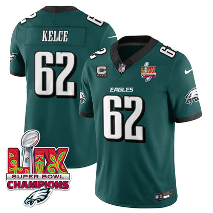 Philadelphia Eagles Super Bowl LIX Champions Gold Vapor Limited Jersey - All Stitched