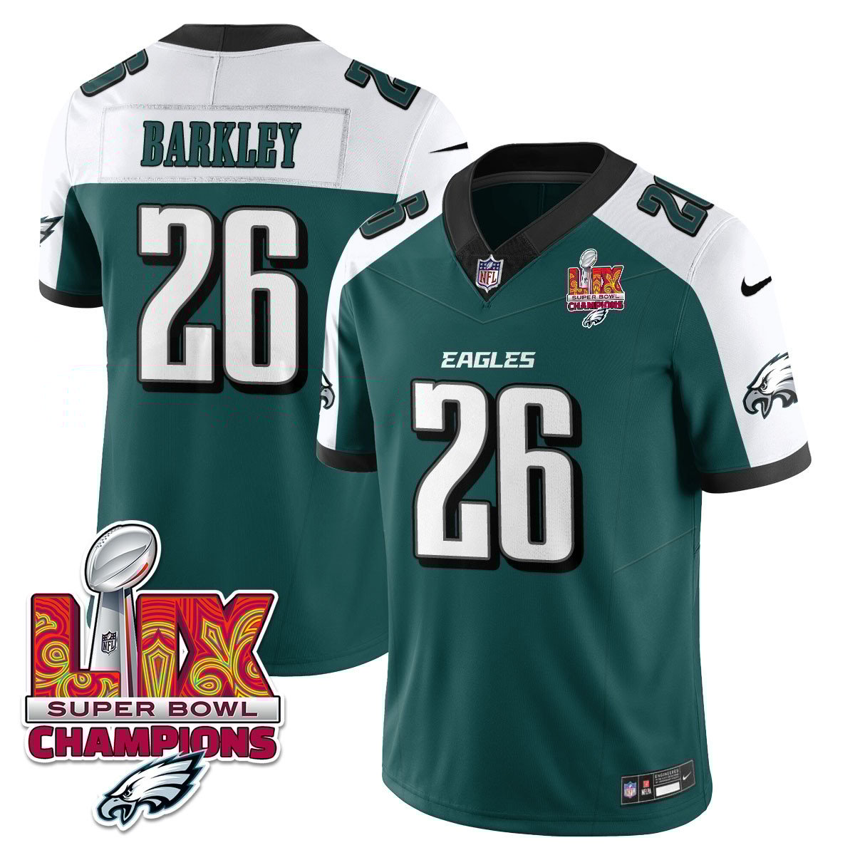 Philadelphia Eagles Super Bowl LIX Champions Gold Vapor Limited Jersey - All Stitched