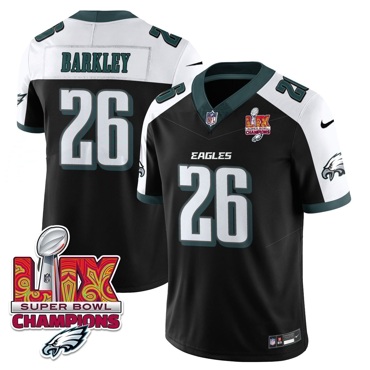 Philadelphia Eagles Super Bowl LIX Champions Gold Vapor Limited Jersey - All Stitched