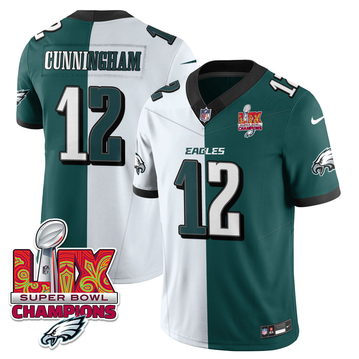 Philadelphia Eagles Super Bowl LIX Champions Gold Vapor Limited Jersey - All Stitched