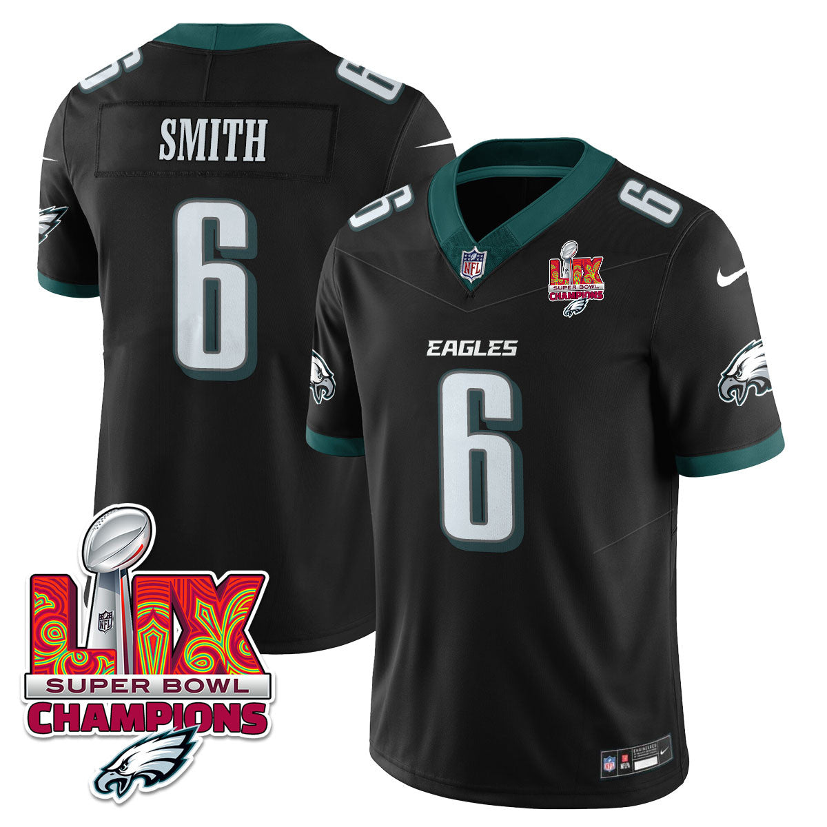 Philadelphia Eagles Super Bowl LIX Champions Gold Vapor Limited Jersey - All Stitched