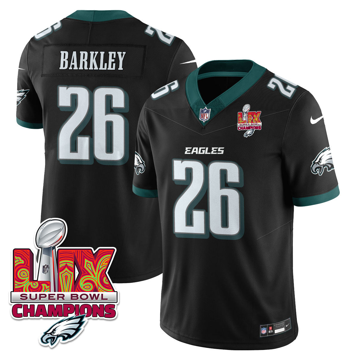 Philadelphia Eagles Super Bowl LIX Champions Gold Vapor Limited Jersey - All Stitched