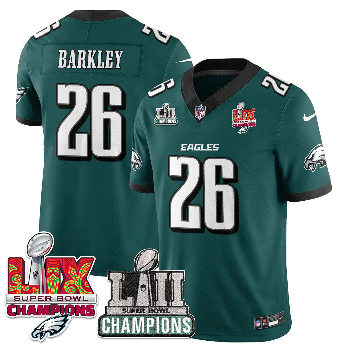 Philadelphia Eagles LII-LIX Super Bowl Champions Vapor Limited Jersey - All Stitched