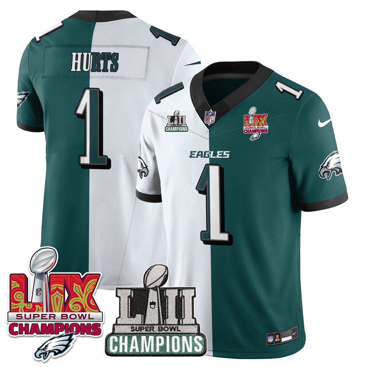 Philadelphia Eagles LII-LIX Super Bowl Champions Vapor Limited Jersey - All Stitched
