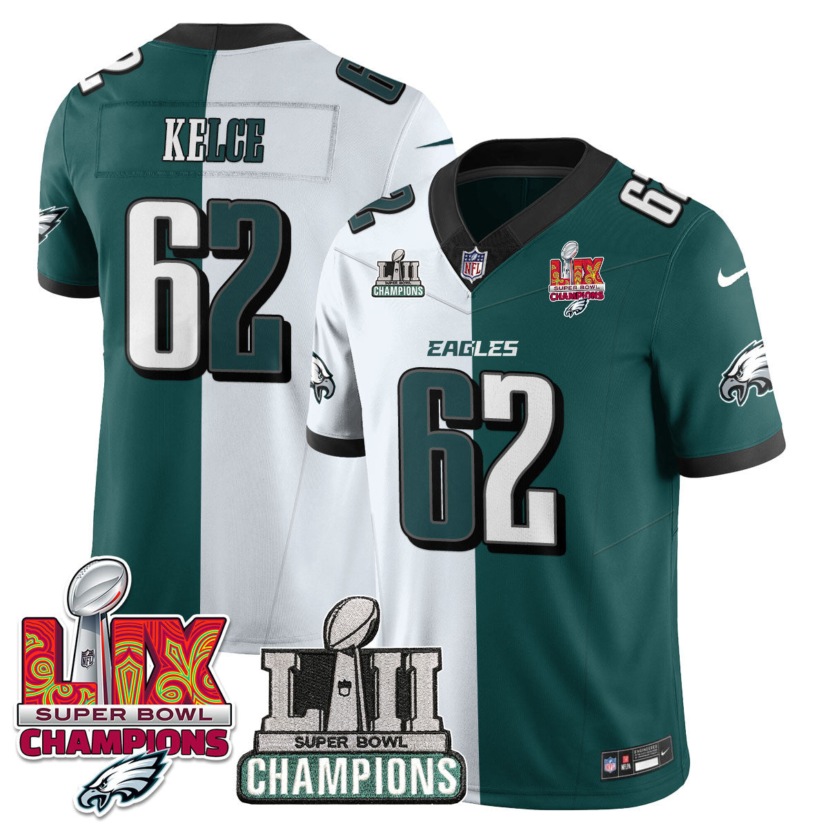 Philadelphia Eagles LII-LIX Super Bowl Champions Vapor Limited Jersey - All Stitched