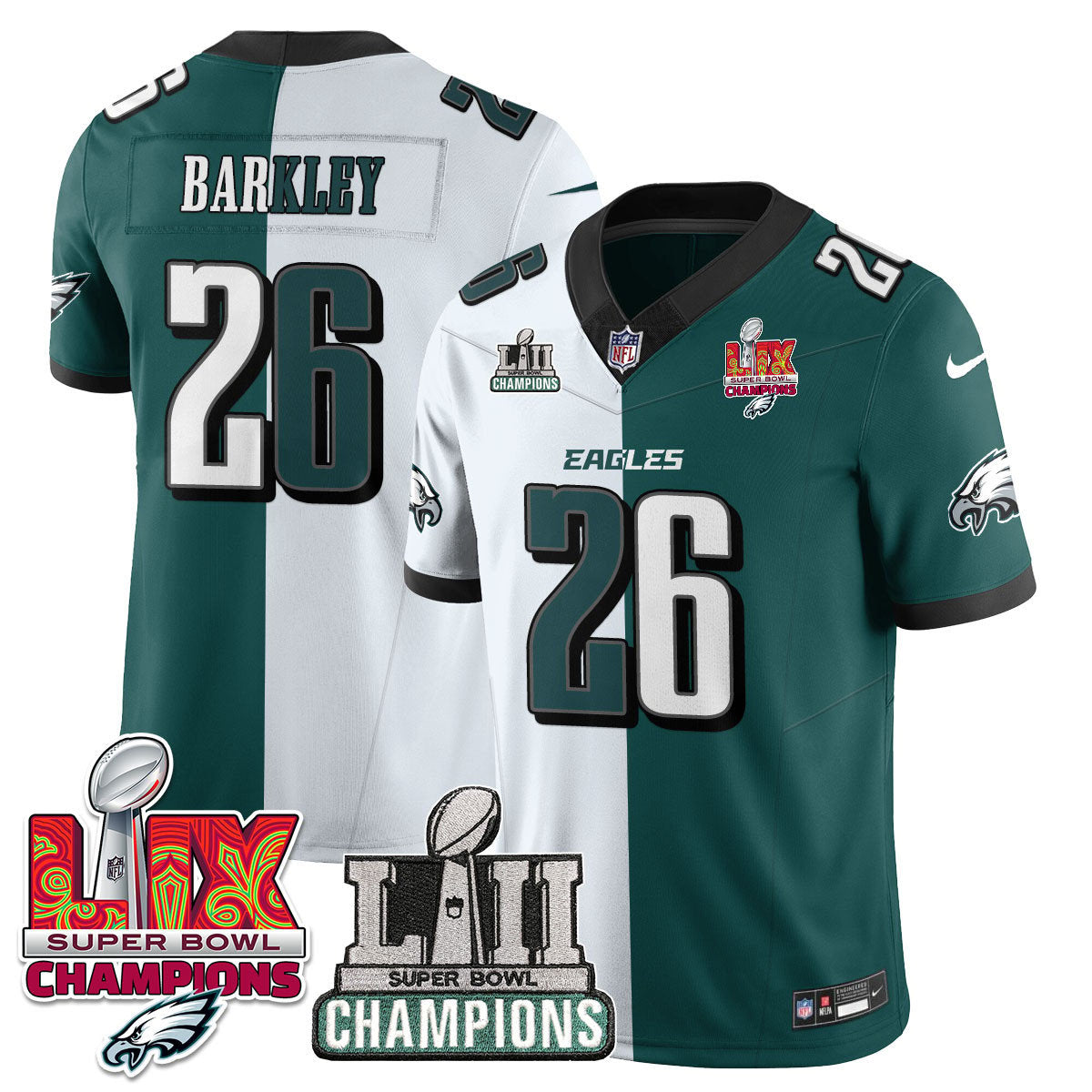 Philadelphia Eagles LII-LIX Super Bowl Champions Vapor Limited Jersey - All Stitched
