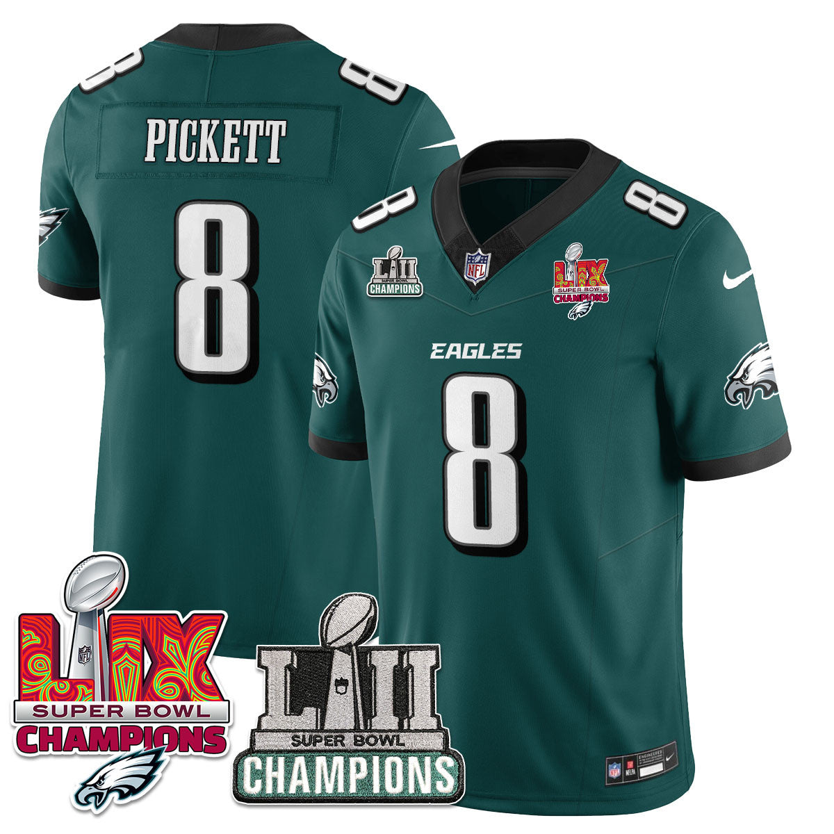 Philadelphia Eagles LII-LIX Super Bowl Champions Vapor Limited Jersey - All Stitched