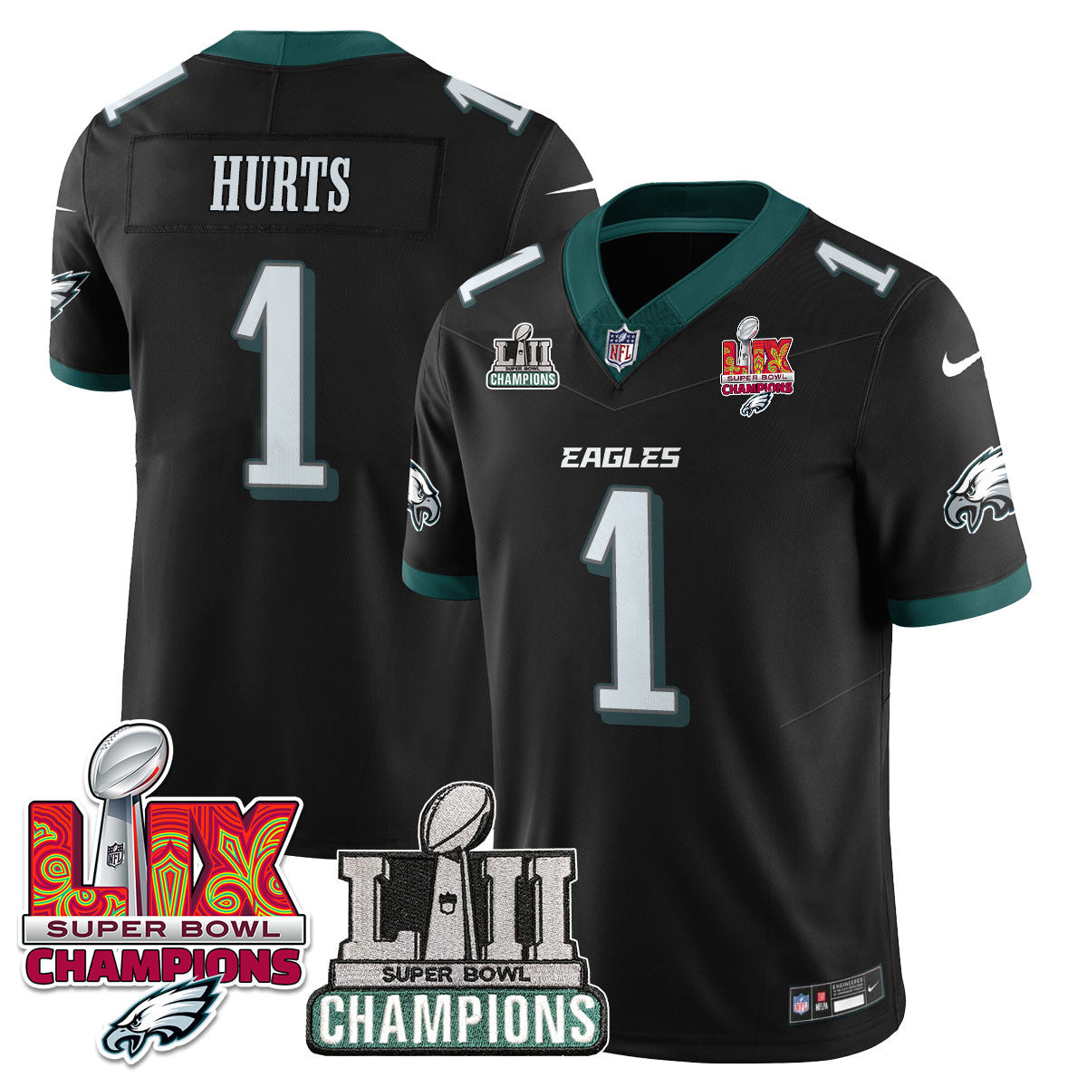 Philadelphia Eagles LII-LIX Super Bowl Champions Vapor Limited Jersey - All Stitched