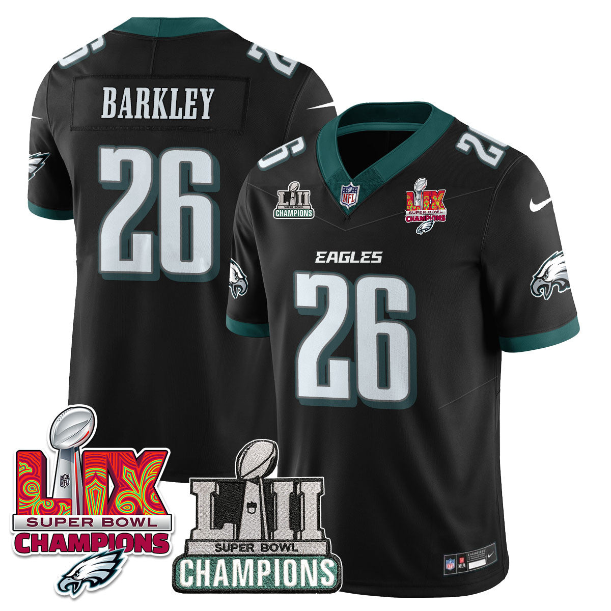 Philadelphia Eagles LII-LIX Super Bowl Champions Vapor Limited Jersey - All Stitched