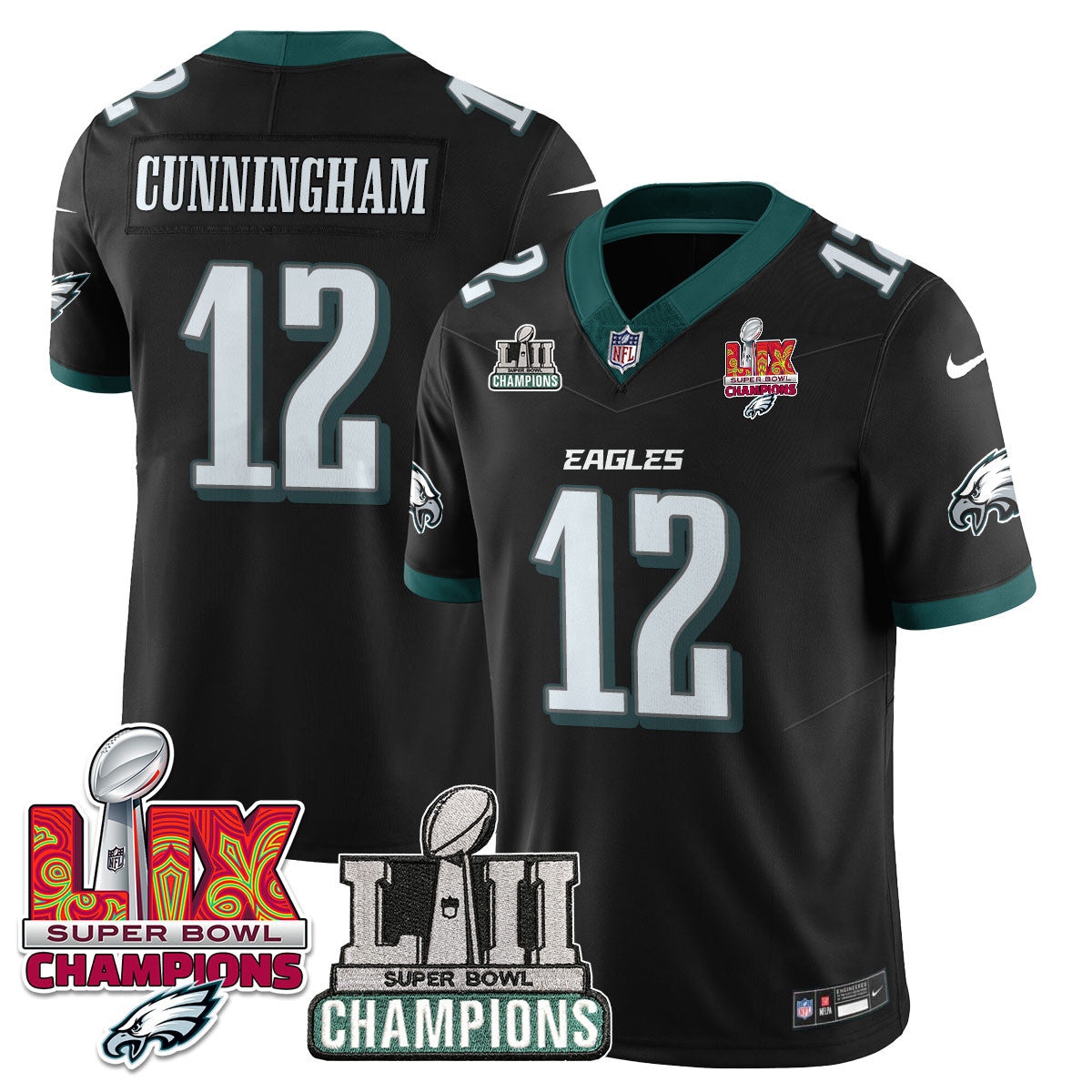 Philadelphia Eagles LII-LIX Super Bowl Champions Vapor Limited Jersey - All Stitched