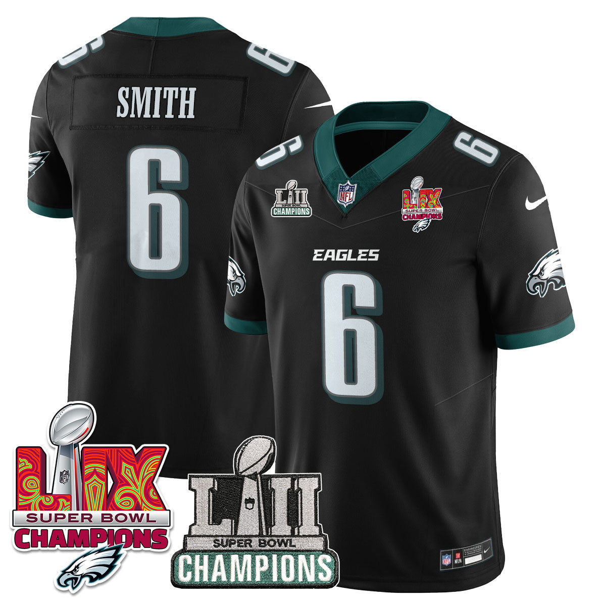 Philadelphia Eagles LII-LIX Super Bowl Champions Vapor Limited Jersey - All Stitched
