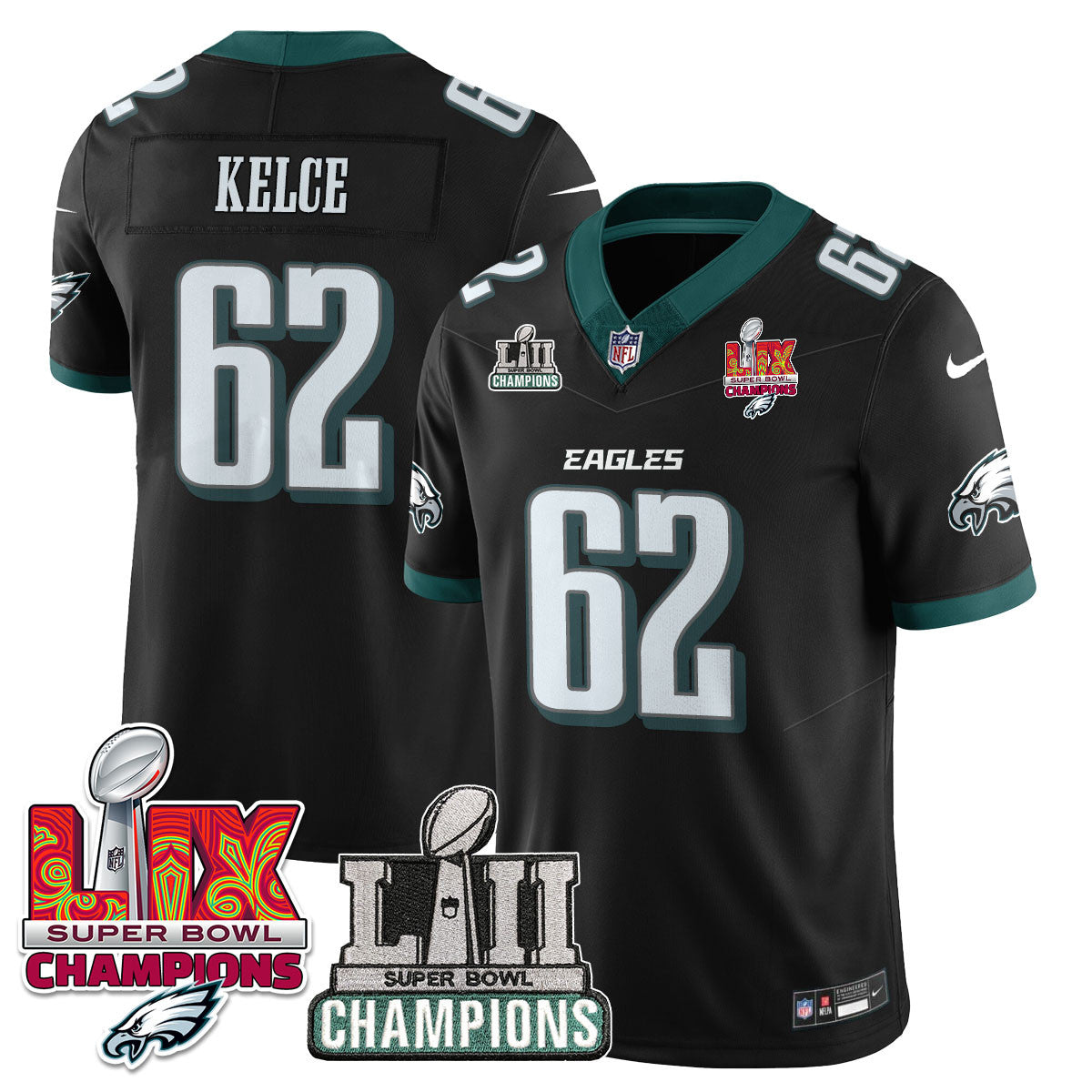 Philadelphia Eagles LII-LIX Super Bowl Champions Vapor Limited Jersey - All Stitched