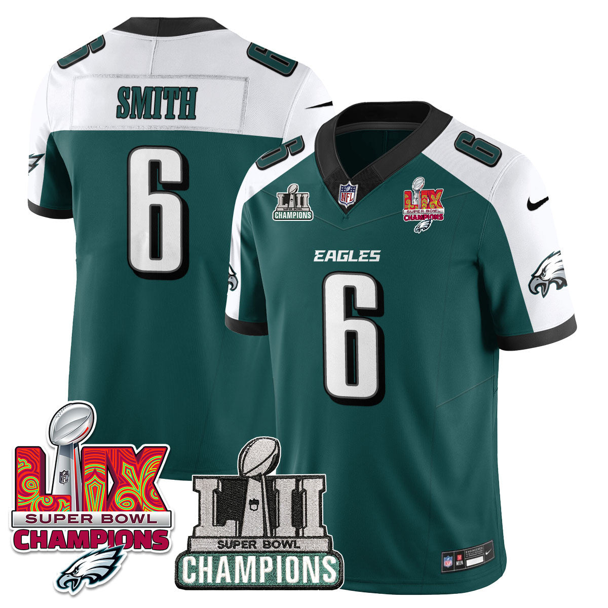 Philadelphia Eagles LII-LIX Super Bowl Champions Vapor Limited Jersey - All Stitched