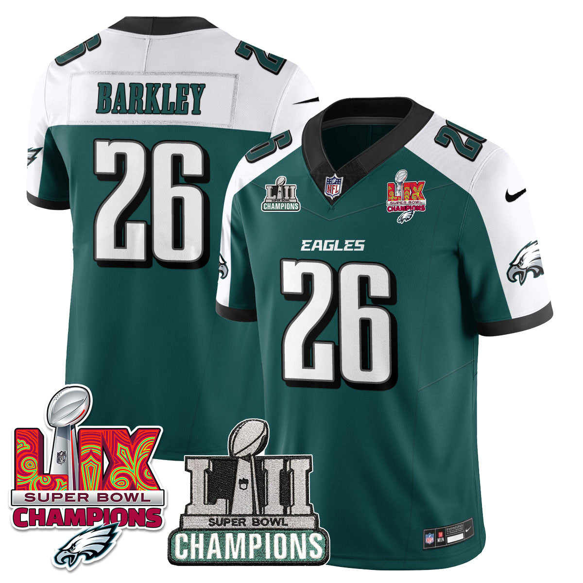 Philadelphia Eagles LII-LIX Super Bowl Champions Vapor Limited Jersey - All Stitched