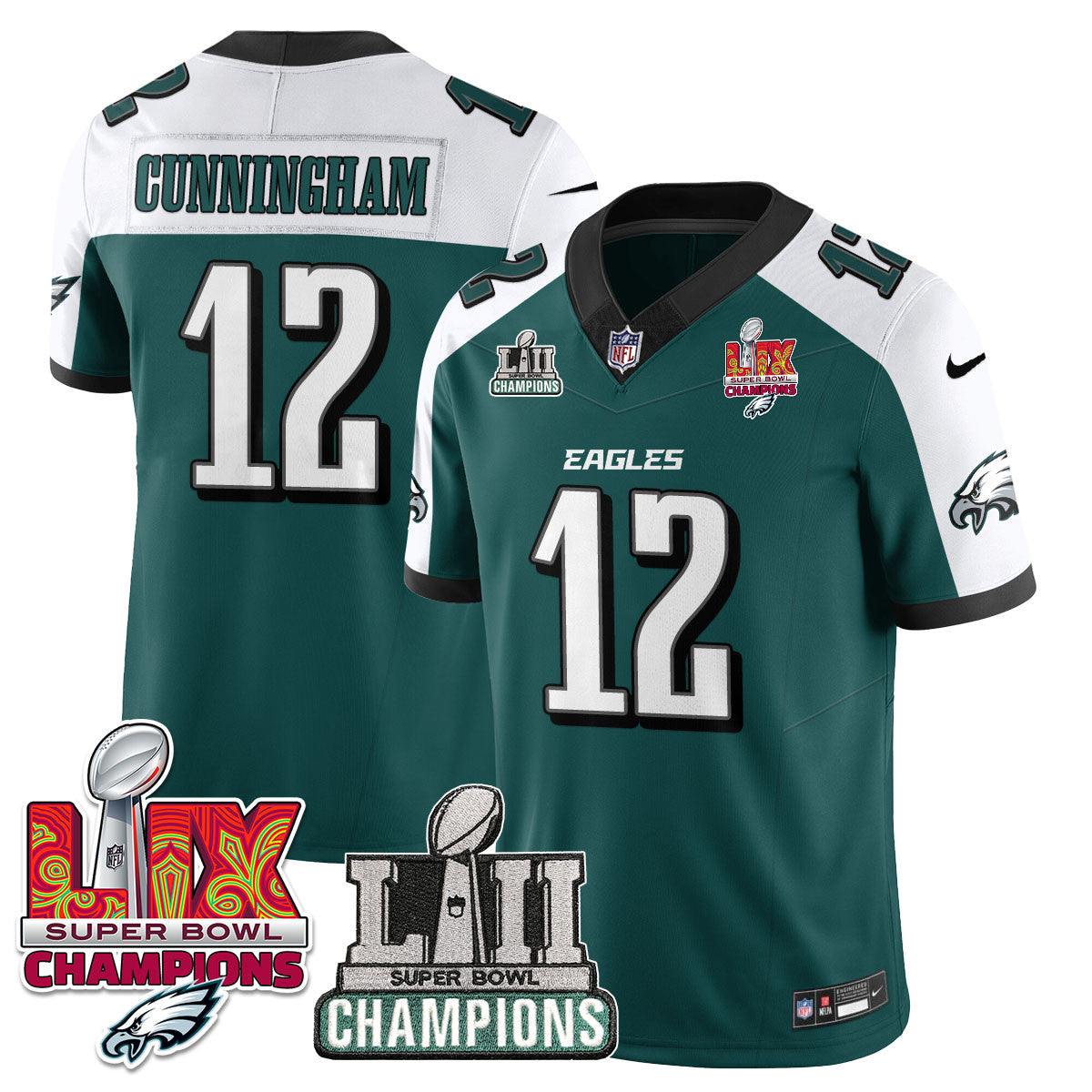 Philadelphia Eagles LII-LIX Super Bowl Champions Vapor Limited Jersey - All Stitched