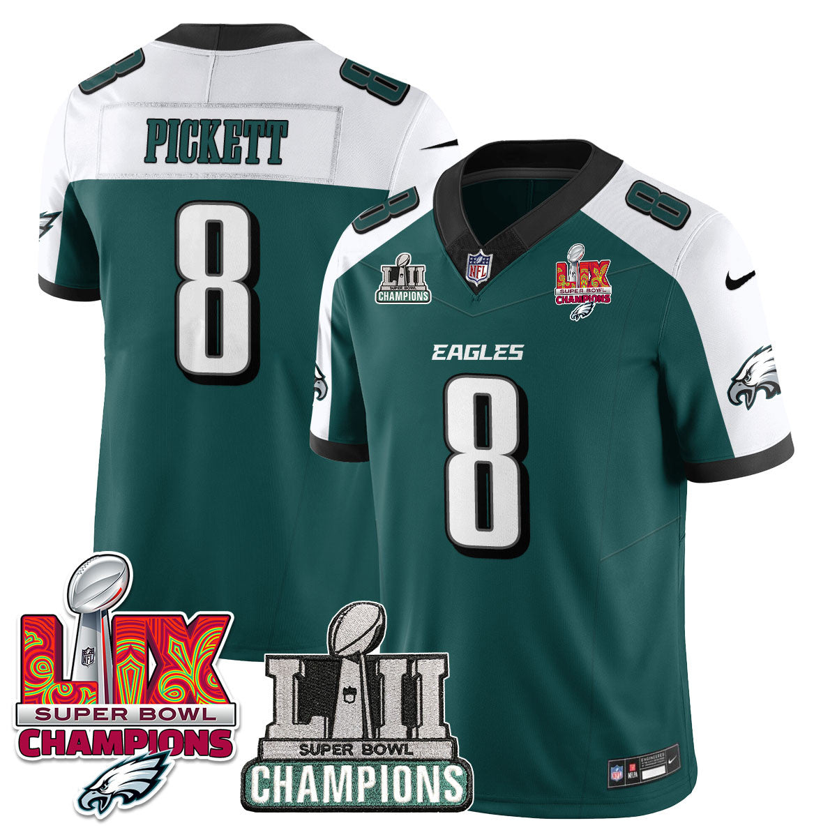 Philadelphia Eagles LII-LIX Super Bowl Champions Vapor Limited Jersey - All Stitched