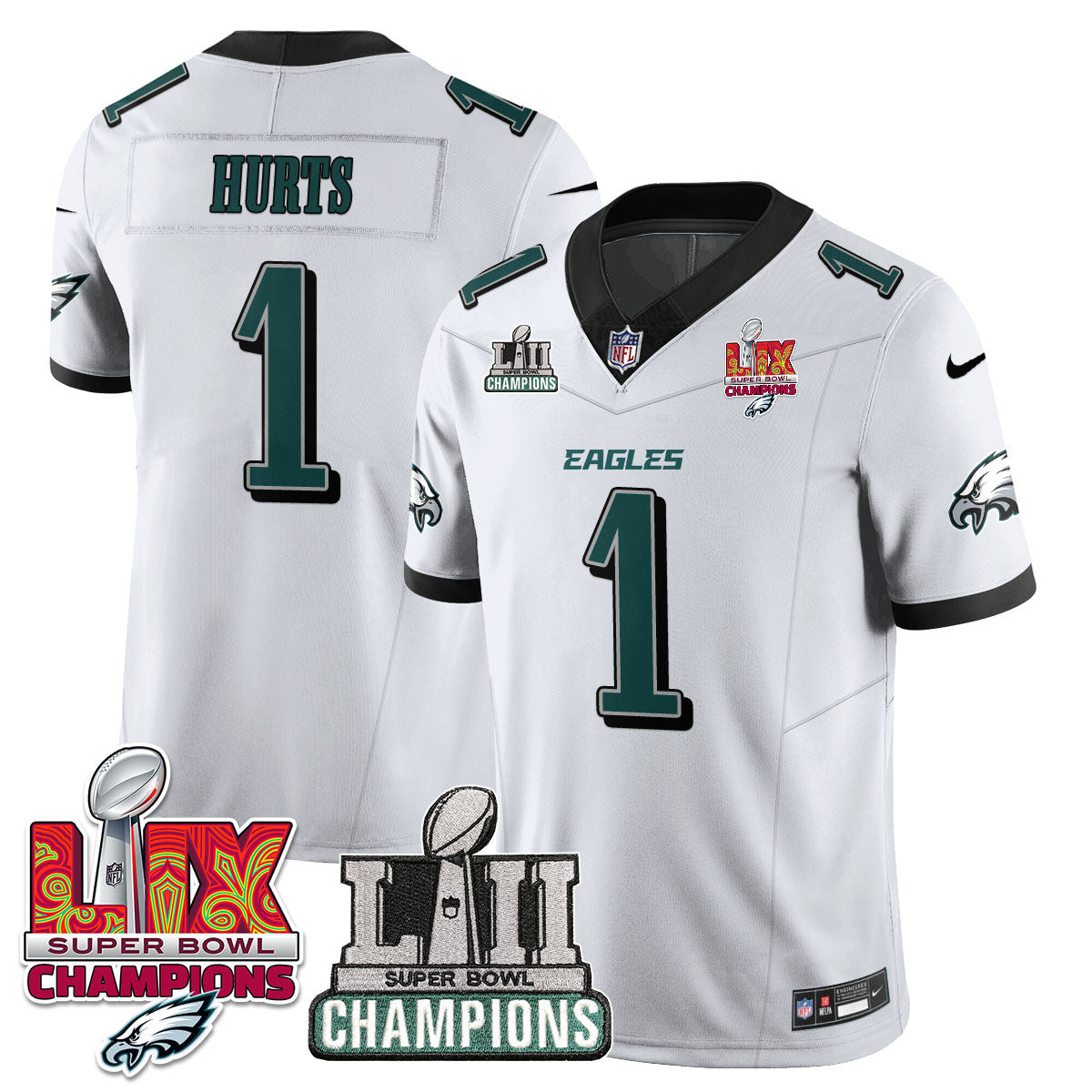 Philadelphia Eagles LII-LIX Super Bowl Champions Vapor Limited Jersey - All Stitched