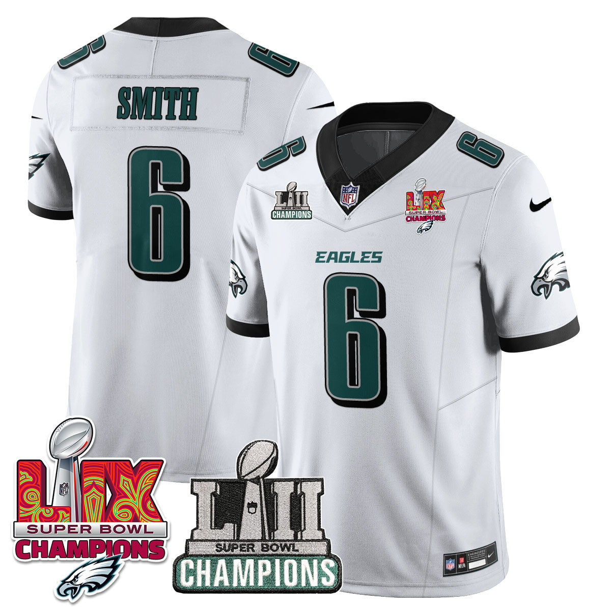 Philadelphia Eagles LII-LIX Super Bowl Champions Vapor Limited Jersey - All Stitched