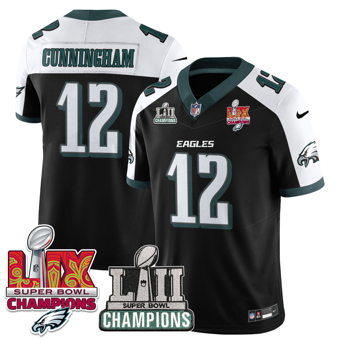 Philadelphia Eagles LII-LIX Super Bowl Champions Vapor Limited Jersey - All Stitched
