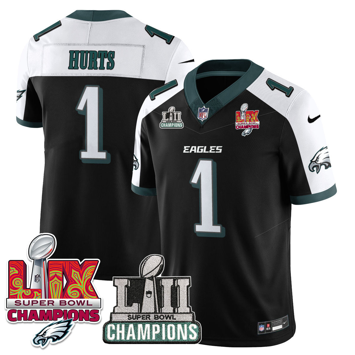 Philadelphia Eagles LII-LIX Super Bowl Champions Vapor Limited Jersey - All Stitched